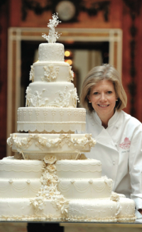 Fiona Cairns with wedding cake