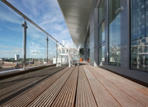 Modern Apartment Balcony with Wooden Decking