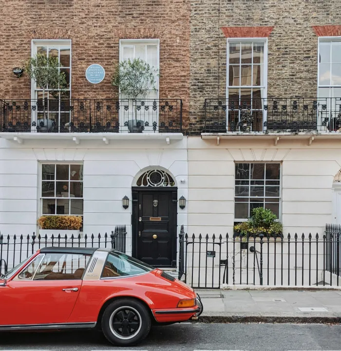 A classic Porsche is seen on a side street in London